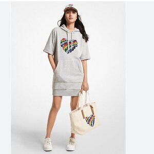 MICHAEL Michael Kors Gray Mini Dress with Rainbow Heart